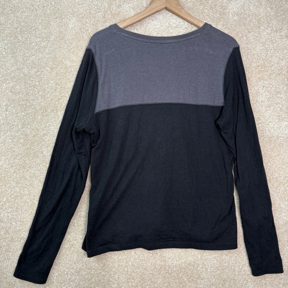 HARLEY-DAVIDSON Henley Shirt Women's Large Black Logo Long Sleeve Biker Moto - Picture 5 of 5